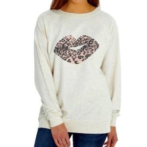 Wildfox Leopard Kiss Graphic Sweatshirt